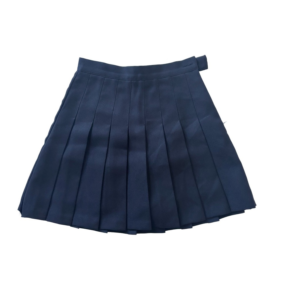 Navy Blue Pleated Mini Skirt with Shorts
